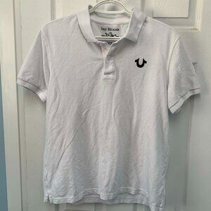Men's True Religion White Polo Golf Shirt - Medium